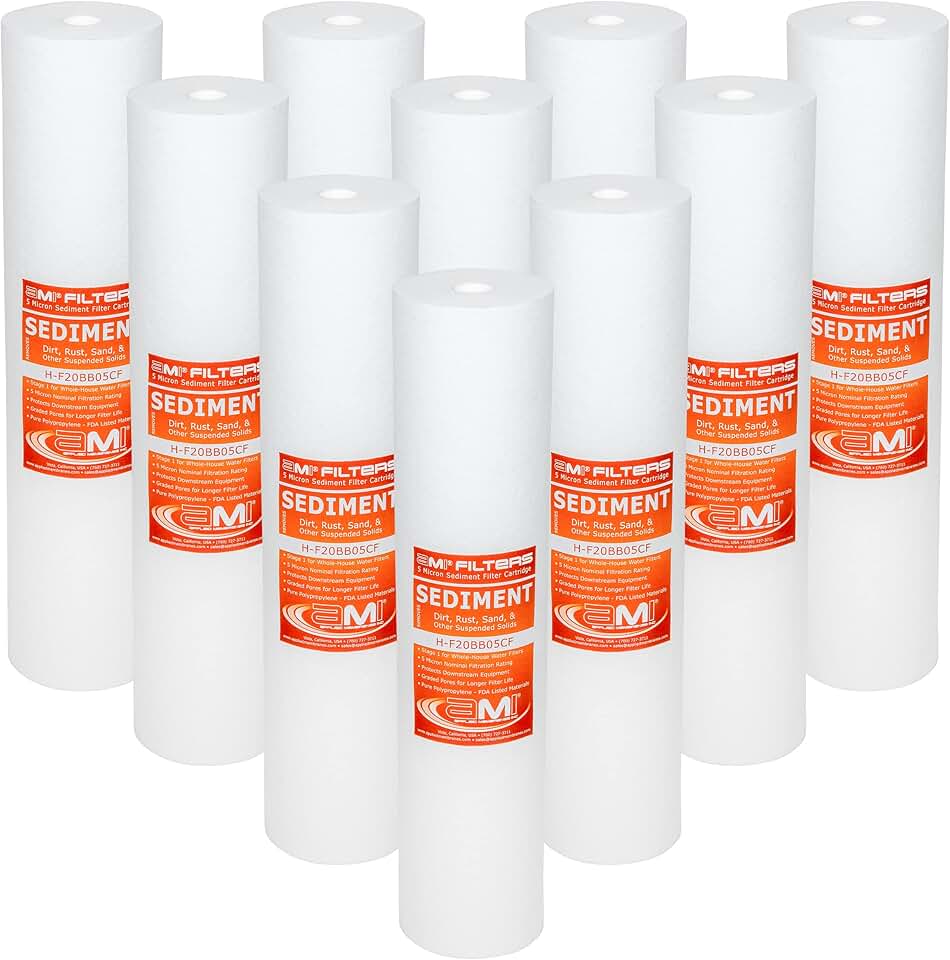 10 PACK | APPLIED MEMBRANES INC. 5 Micron Sediment Filter Replacement | 20