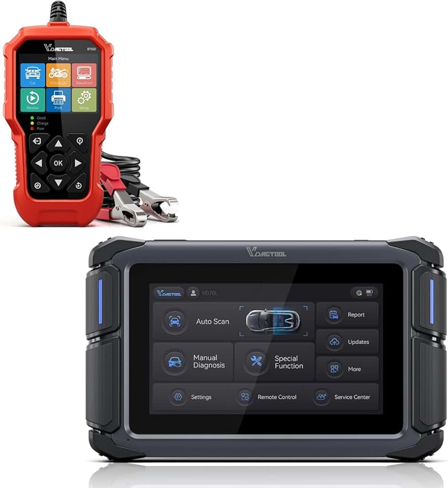 VDIAGTOOL Bidirectional Scan Tool VD70 Lite 2024 Newest Scanner for Car with BT500 Car Battery Tester 6V 12V 24V