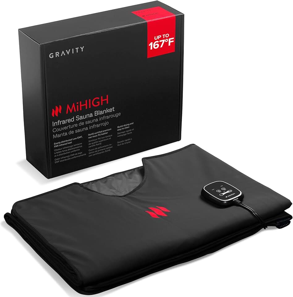 MiHIGH Portable Infrared Sauna Blanket - Indoor Personal Sauna for Home Supports Blood Flow & Circulation - Waterproof One-Person Sauna for Exercise Recovery, Detoxification, & General Wellbeing