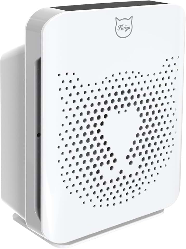 Furgo Pet Air Purifier for Home Large Room, 2-in-1 HEPA Air Filter Remove 99.5% of Pet Hair, Odor, Smoke, Dust, Pollen, Smart Air Quality Sensor，Ultra-Quiet Air Purifier for Bedroom Allergies, White