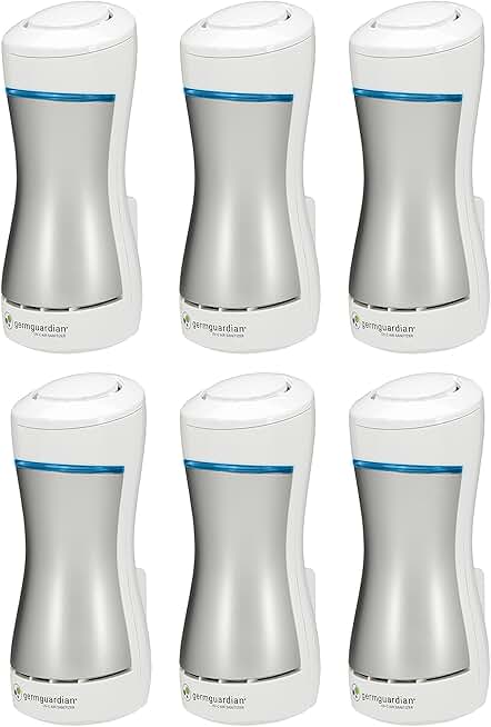 GermGuardian GG1000 Pluggable UV-C Sanitizer and Deodorizer, Kills Germs, Freshens Air and Reduces Odors from Pets, Smoke, Mold, Cooking and Laundry, 6-Pack