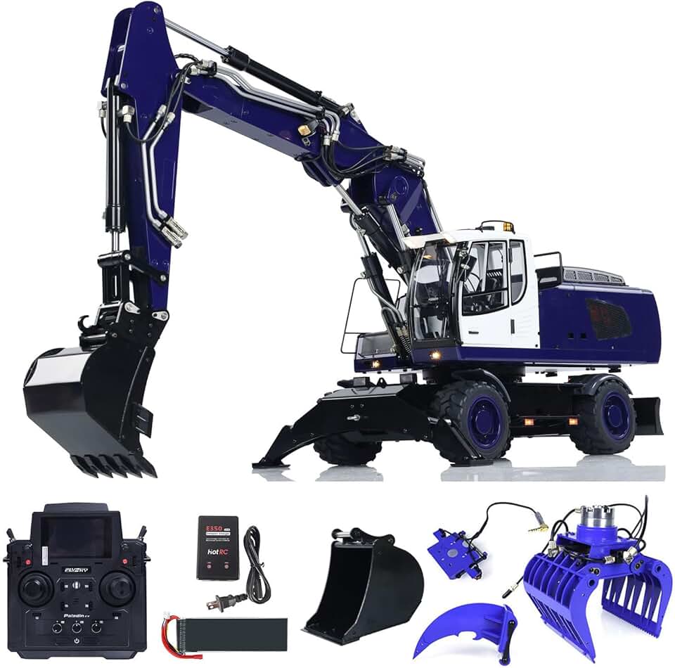 1/14 R946 Wheeled Hydraulic RC Excavator Remote Control Digger Model Grab Ripper for Adult Hobby