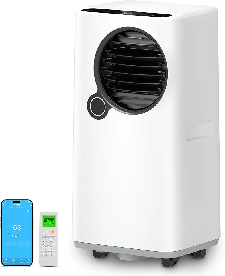 Portable Air Conditioners 14000 BTU, 5-in-1 AC Unit cooling and heating with Fan & Dehumidifier, Smart/Sleep Mode 3 Fan Speeds Auto Swing 24H Timer Remote/APP Control