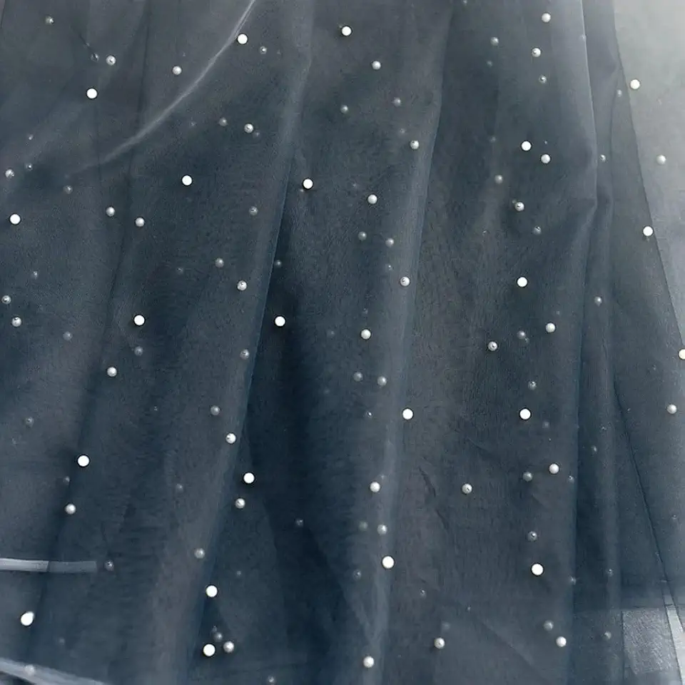5 Meter Pearl Mesh Gradient Soft Mesh Fabric Wedding Dress DIY Handmade Fabric