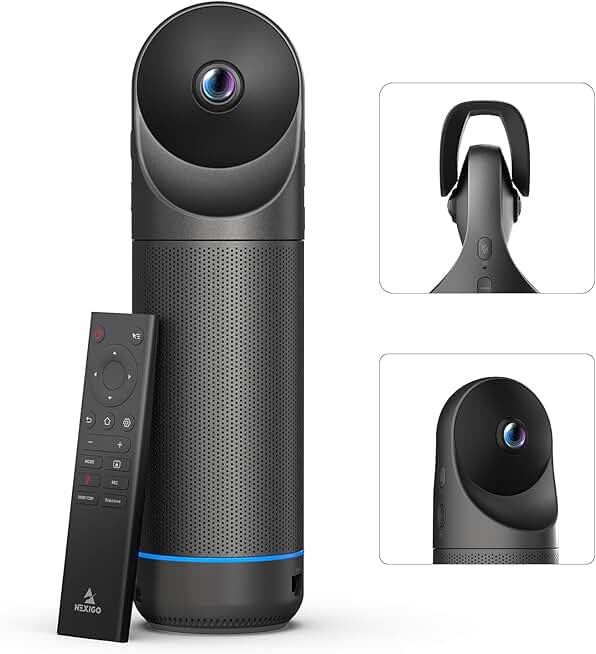 NexiGo Meeting 360 Ultra (Next Gen), Enhanced Conference Camera System, Multi-Camera Setup, Built-in System, 8K Captured AI-Powered Framing and Auto Tracking, Medium-Large Meeting Rooms
