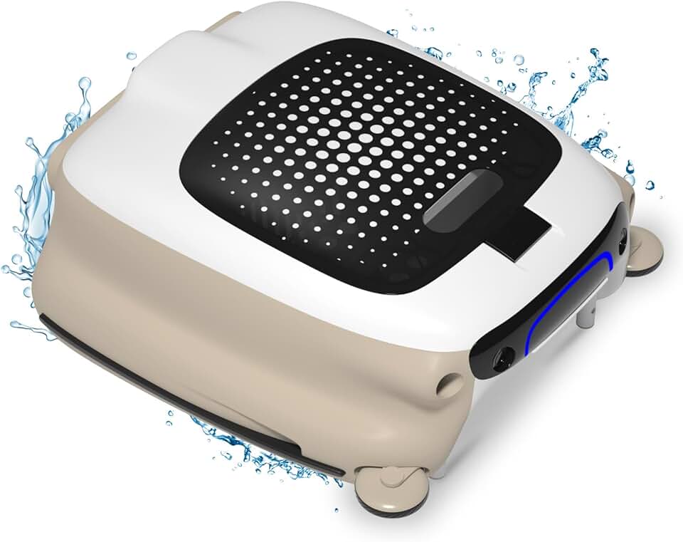 PoolPure Beluga 100A Automatic Pool Skimmer - 7800mAh Triple Upgrade Battery, DC Charging, Dual-Mode Cleaning, Ultrasonic Sensors, IPX7 Waterproof, 30-50m Remote Range