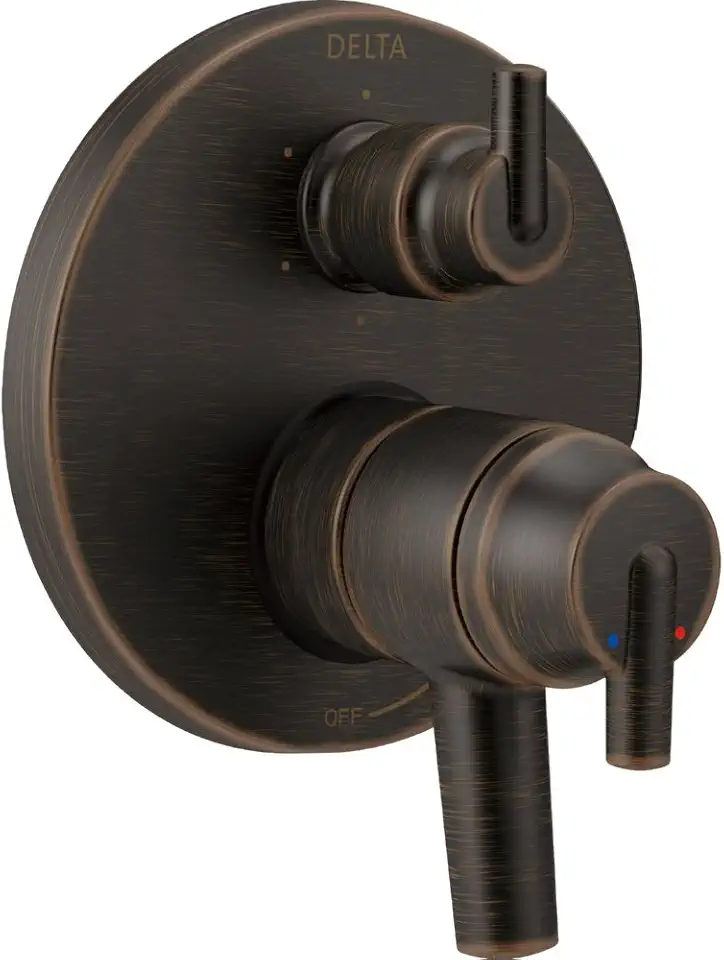 Delta Faucet Trinsic 17 Series 6-Setting Integrated Diverter Valve Trim Kit, Oil Rubbed Bronze Diverter Valve Trim Kit, Shower Trim Kit, Venetian Bronze T27959-RB (Valve Not Included)