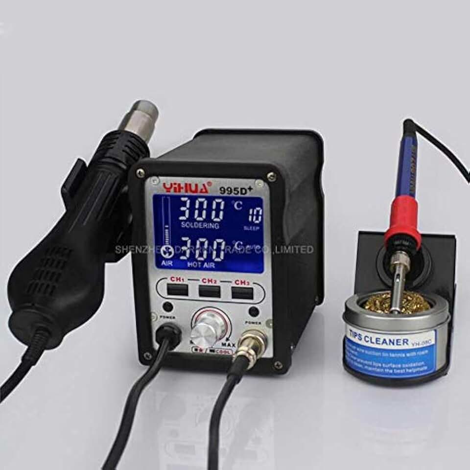 Soldering Occus 995D+ Rework Station High-power LED Display Hot Air Gun Soldering Machine Repair Tools For Motherboard/Phones 110v/220v - (Color: 220V)