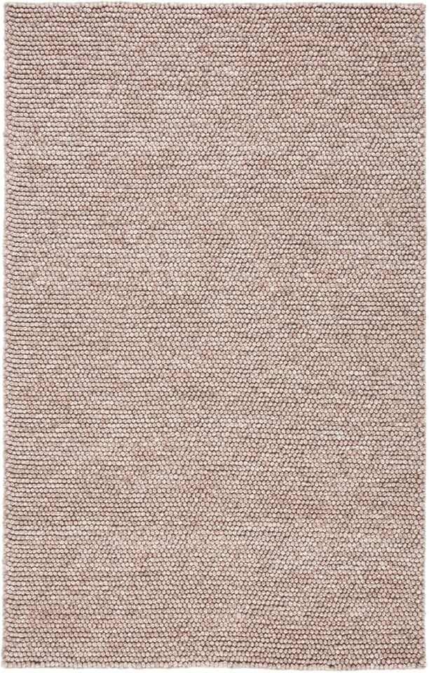 SAFAVIEH Natura Collection Area Rug - 6' Round, Brown, Handmade Farmhouse Wool, Ideal for High Traffic Areas in Living Room, Bedroom (NAT620T)