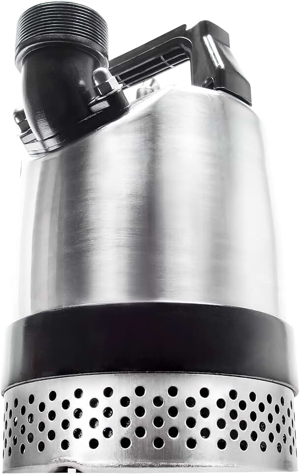 Red Lion RL50CON 115 Volt, 1/2-HP, 3600 GPH Heavy-Duty Stainless Steel Manual Submersible Utility Pump with 20-Foot Power Cord, Steel, 14942722