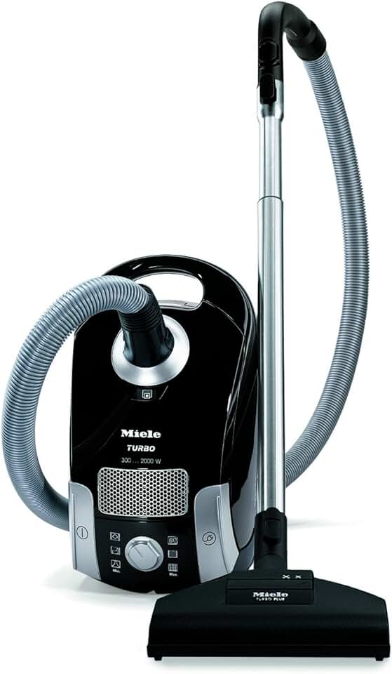 Miele Turbo Team Canister Vacuum, Obsidian Black