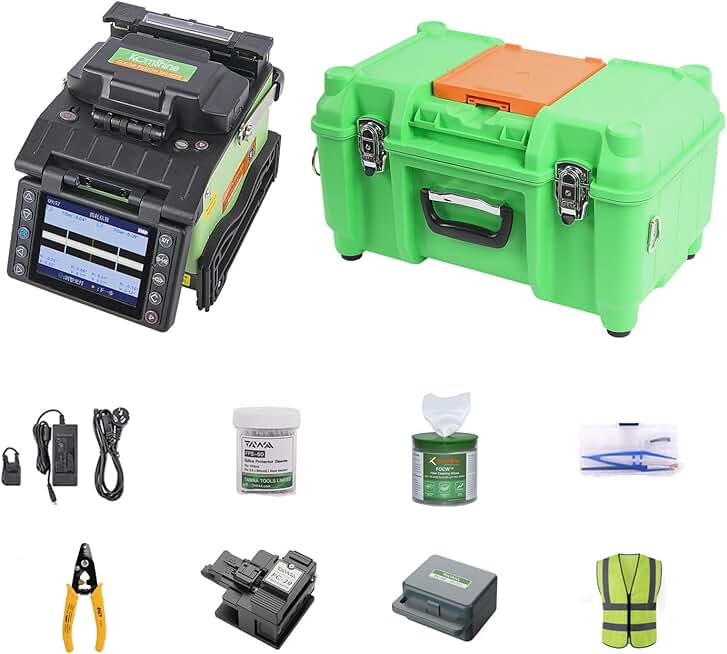 Komshine GX39 Fusion Splicer Fusionadora Fibra Optica Soudeuse Fibre Optique FTTH Optical Splicing Machine with Cleaver