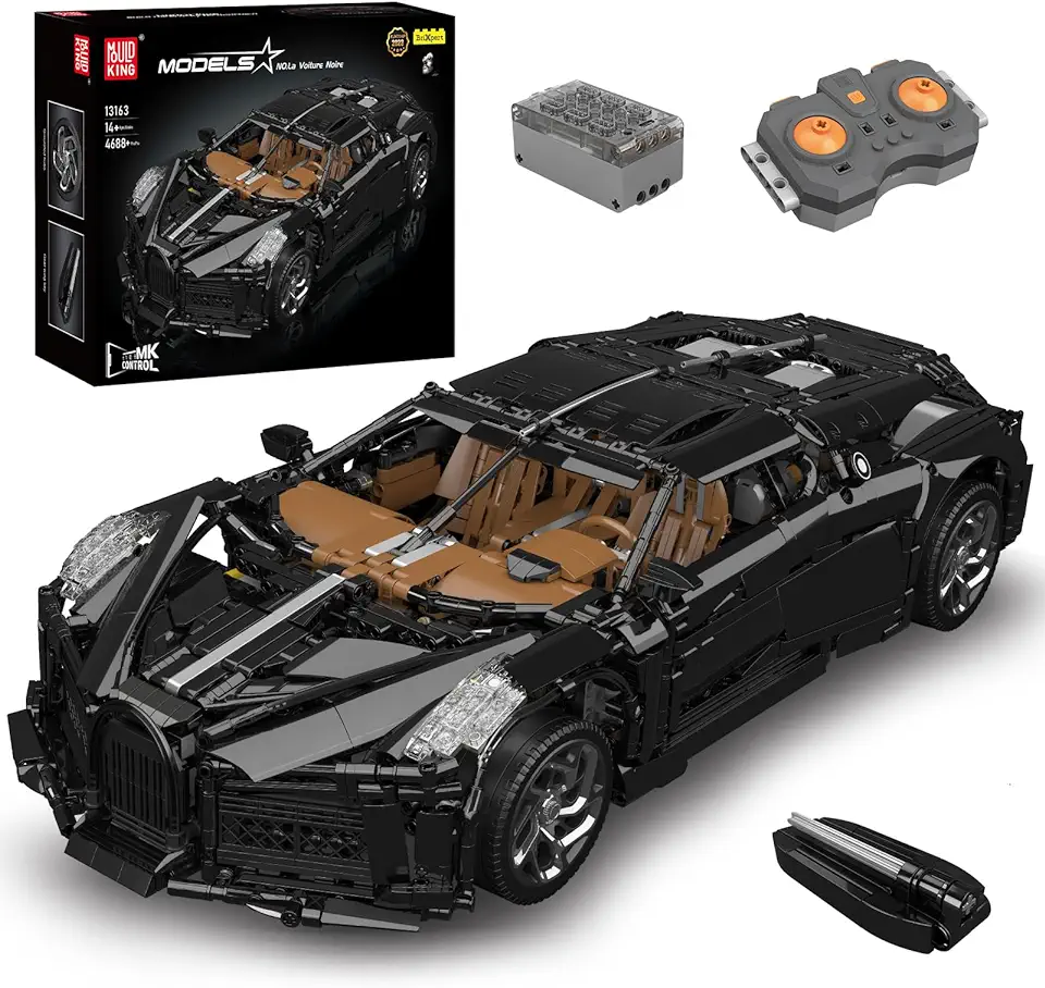 Mould King 13163 Super Sports Car Building Blocks, 4688 Pieces Racing Car Model, Remote Control Vehicle Toy for Kids/Adult