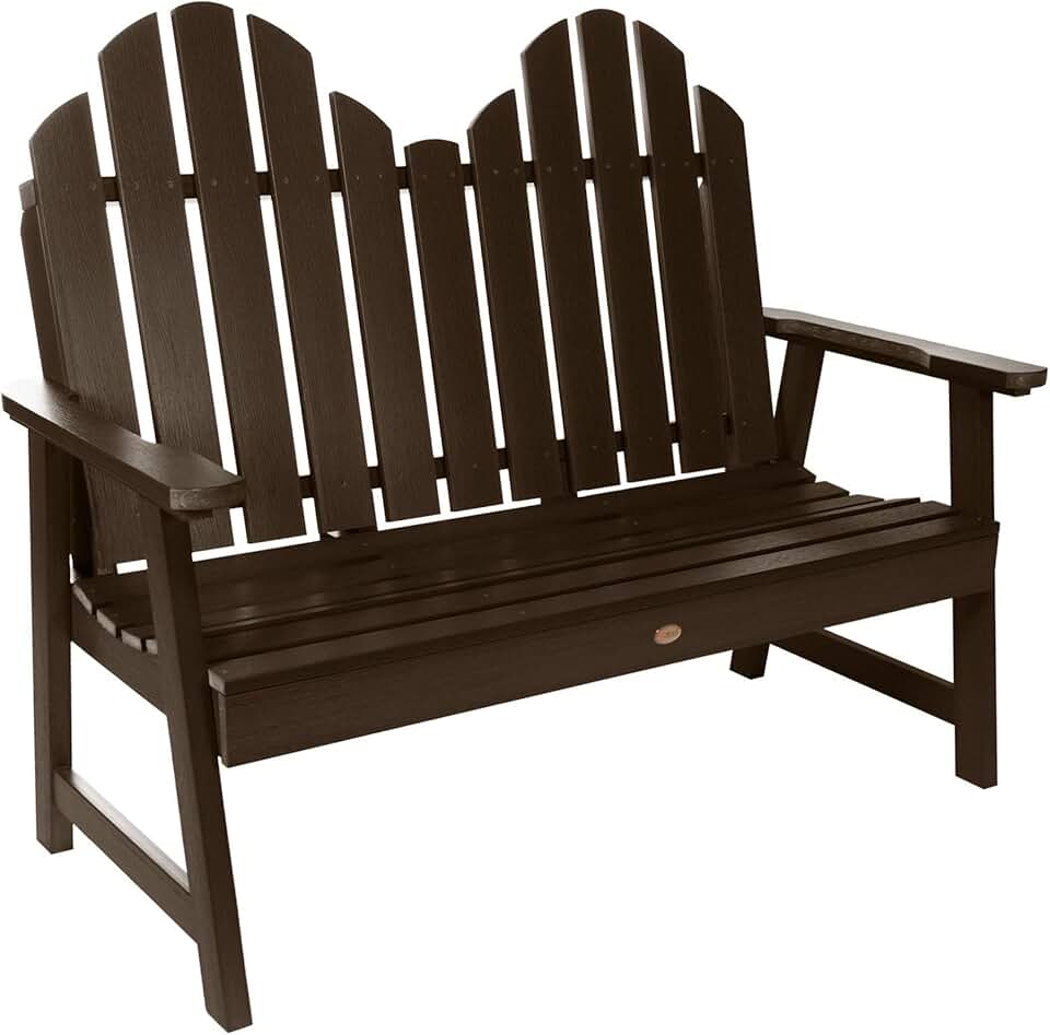 Highwood Classic Westport Adirondack Garden Bench, 4ft, Weathered Acorn
