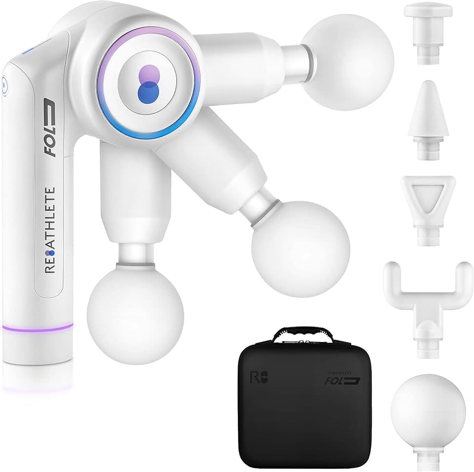 REATHLETE FOLD Massage Gun | First-Ever Foldable Professional Percussion Massager| Portable Wireless Massage Gun | Deep Tissue Pain Relief | Personal Massager for Athletes and Exercisers