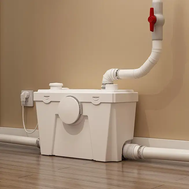 Macerator Pump for Basement Upflush System, Pure Copper Motor Toilet Pump for Below Line Vertical/Horizontal Pumping, Waste Water Sewage Disposal Pump for Kitchen/Toilet/Shower/Basin/Attic, 500Watt