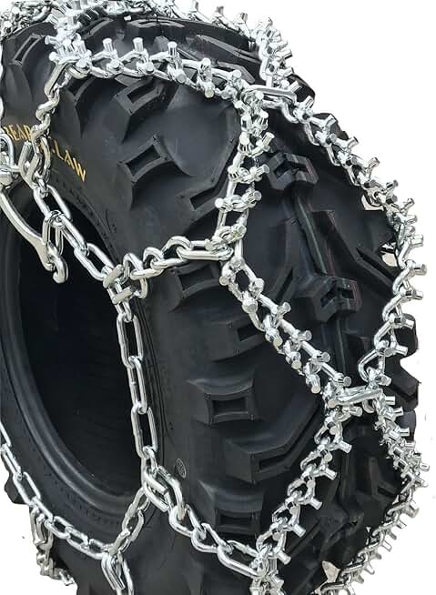 TireChain.com Polaris Professional Series 500 6x6 LUH 25x11-12 Rear ATV Studded Tire Chains
