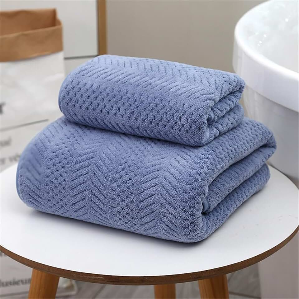 Coral Bath Towel with Trim Set of Thick, Soft and Comfortable Beach Soft and Comfortable