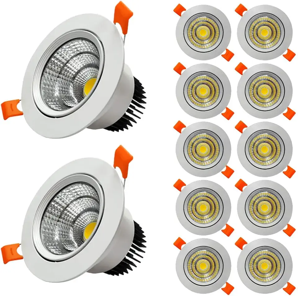 12 Pack Ultra Thin LED Recessed Ceiling Lights, 3000K/4000K/6000K ...