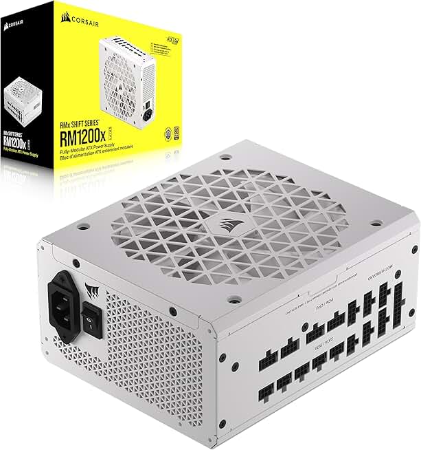 RM1200x Shift Fully Modular ATX Power Supply - 80 Plus Gold - ATX 3.0 - PCIe 5.0 - Zero RPM - Modular Side Interface - White