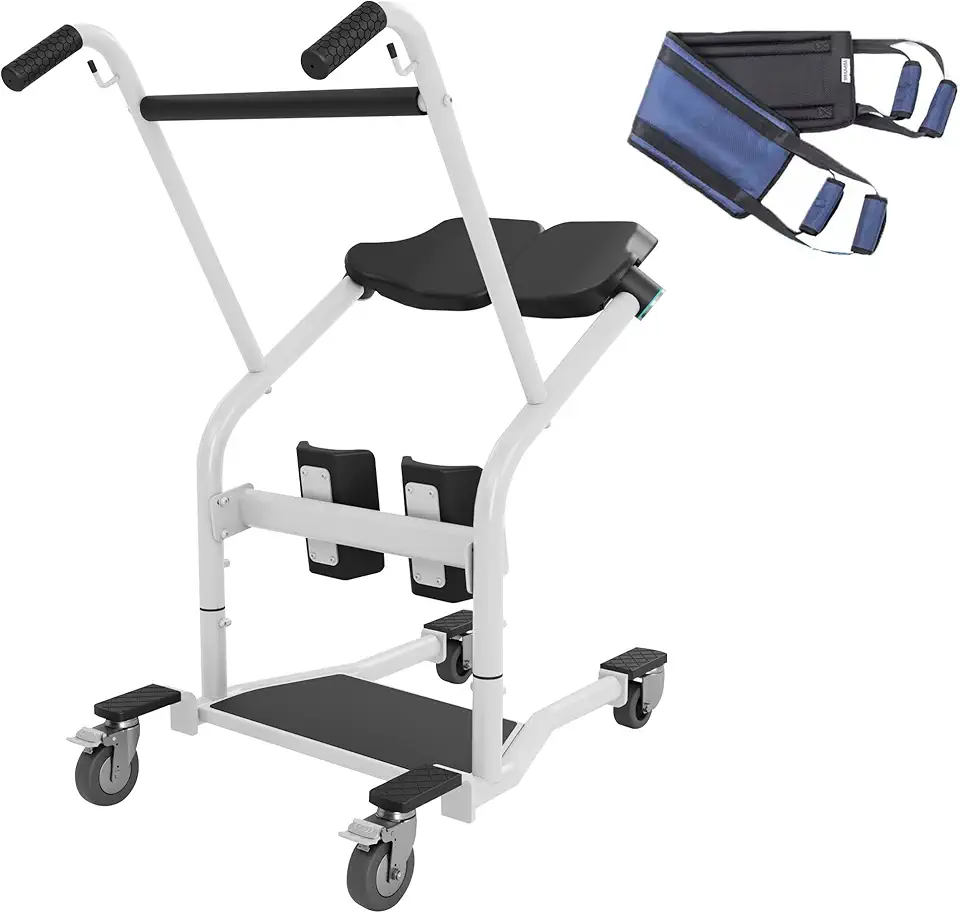 2024-Upgrade Sit to Stand Lift, Patient Transport Unit, Stand Assist Patient Lift for Safe Transfers, 500lbs Capacity Patient Standing Transfer Aid, Mobility Aid for Handicapped, Elderly & Disabled