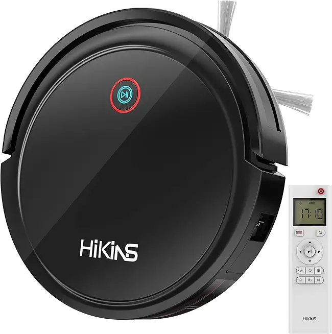 Robotic Vacuums, 3000Pa Strong Suction Automatic Robot Vacuum Cleaners Support App, Self-Charging Sweeping Robot Ideal for Pet Hair, Hard Floor & Medium-Pile Carpets, Black