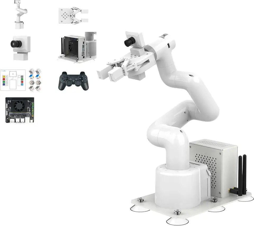 Yahboom 7Axis collaborative Robot arm Jetson Orin Nx 16GB AI Visual Recognition, Movet, APP Control, Support ROS Education Development with Adaptive Gripper Movelt