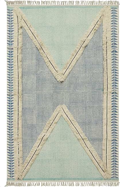 Kilim Rug 2.5x22 Runner Rugs for Boho Rug Indoor Outdoor Rug Beige Blue Cotton Rug Embroidery Washable Dhurrie Flatweave Rugs for Home Foyar Corridor Runner Hallway Stair Runner