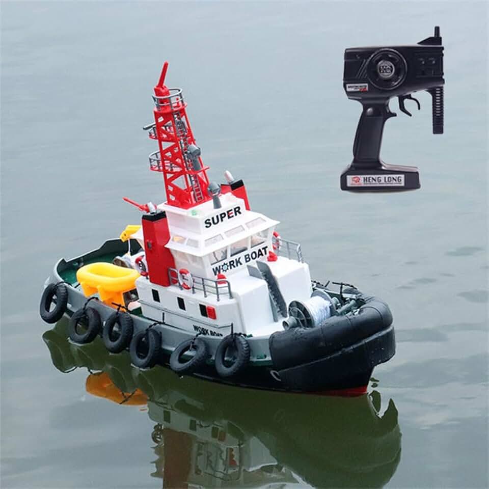 US Seaport Super Work Boat RC Tugboat 2.4Ghz Radio Control Tug Boat Tow Model 23
