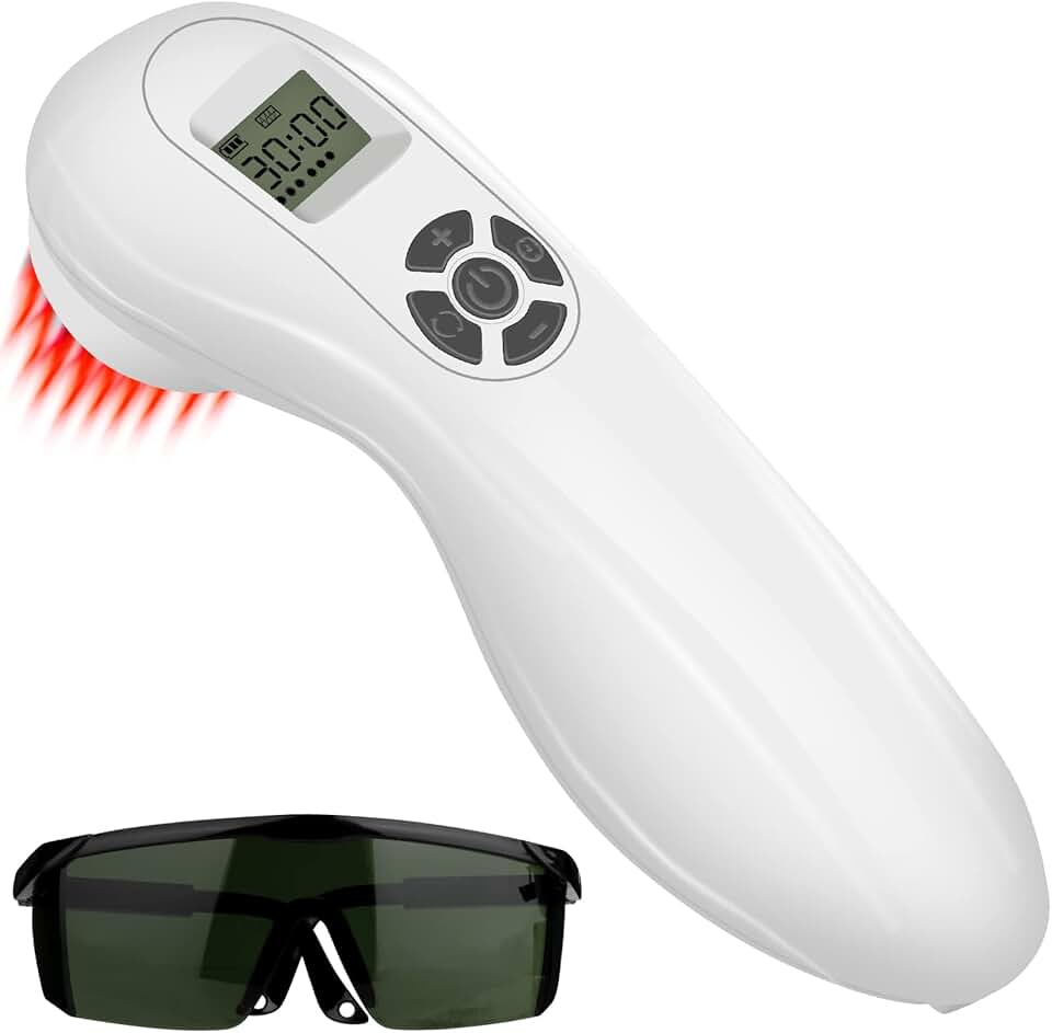Cold Laser Light Therapy Device with Pulse Setting, Perfect Combination of 3pcs 808nm and 12pcs 650nm, Effectively Treat Acute/Chronic Pain.