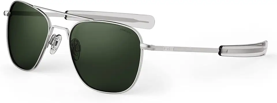 Mens or Womens Aviator Sunglasses, Matte Chrome, Classic, Polarized and Non-Polarized with UV Protection by Randolph USA