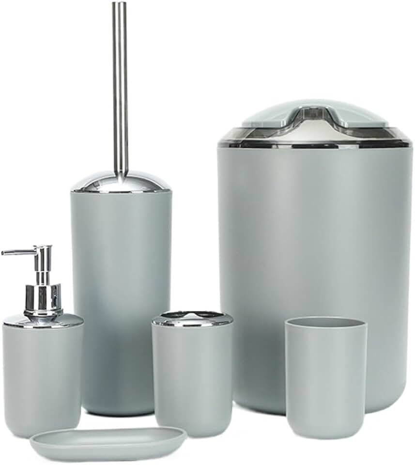 Plastic Bathroom Supplies Six-Piece Set Gargle Brush Teeth Rack Soap Box Storage