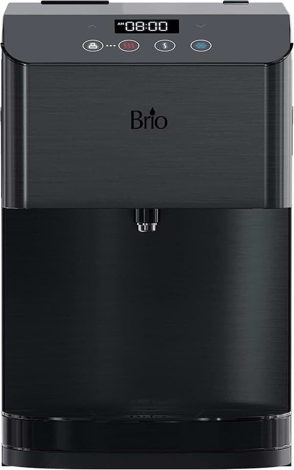 Brio Moderna Self-Cleaning Bottleless Countertop Water Cooler Dispenser - with 3-Stage Water Filter and Installation Kit, Tri Temp Dispense, and LED Night Light - UL/Energy Star Approved
