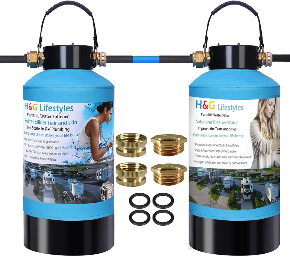 H&G Lifestyles Whole House Water Filtration System Portable Water Softener and Water Filter Bundles