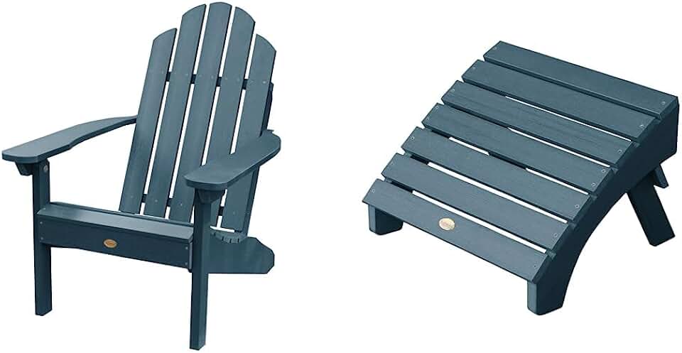 highwood Classic Westport Adirondack Chair (Nantucket Blue) and Ottoman