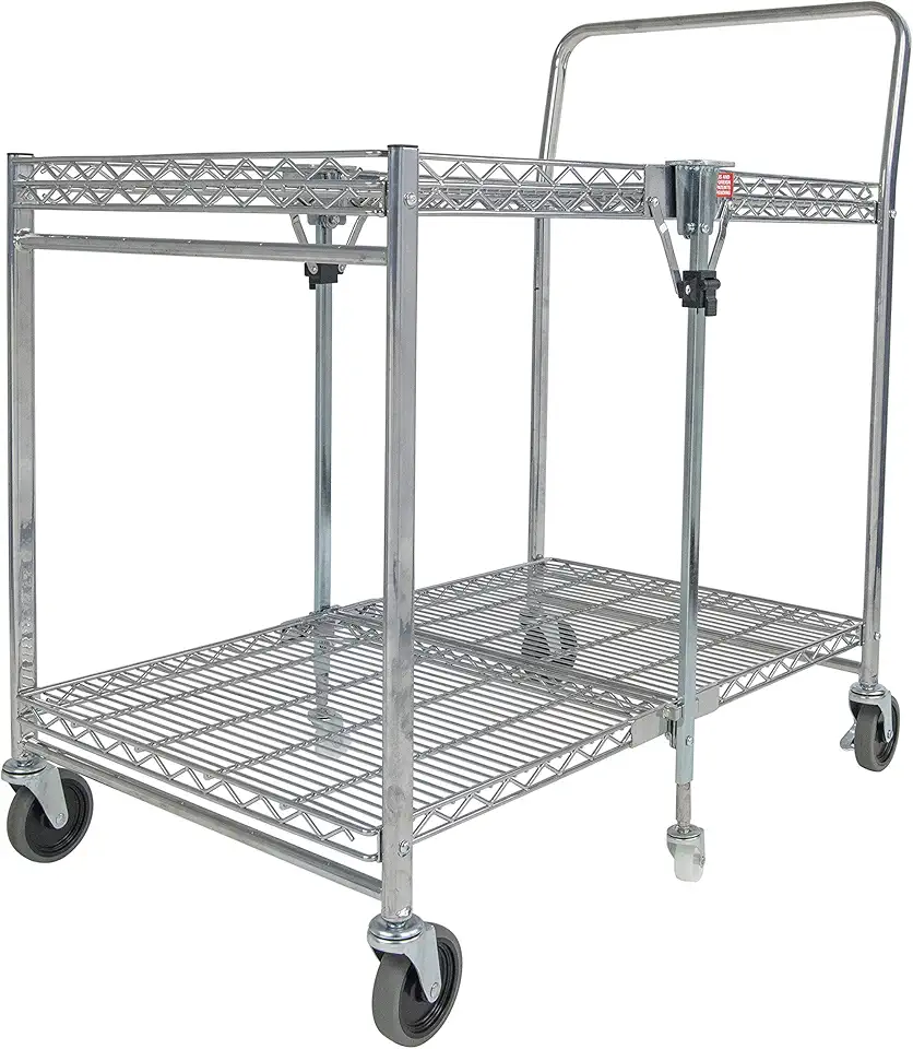 Bostitch Office Stowaway Folding Utility Cart, NSF Certified, Metal Heavy Duty Design, 23.5