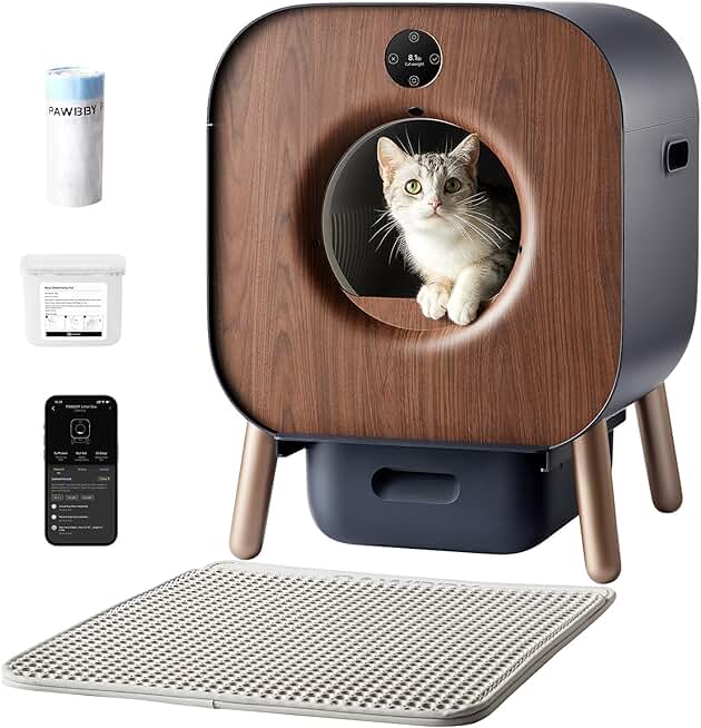 Self Cleaning Litter Box, Automatic Cat Litter Box Self Cleaning for Multi Cats, TUV Certification, Anti-Clamp/Plant Deodorising Design, App Control, Extra Large for Multiple Cats