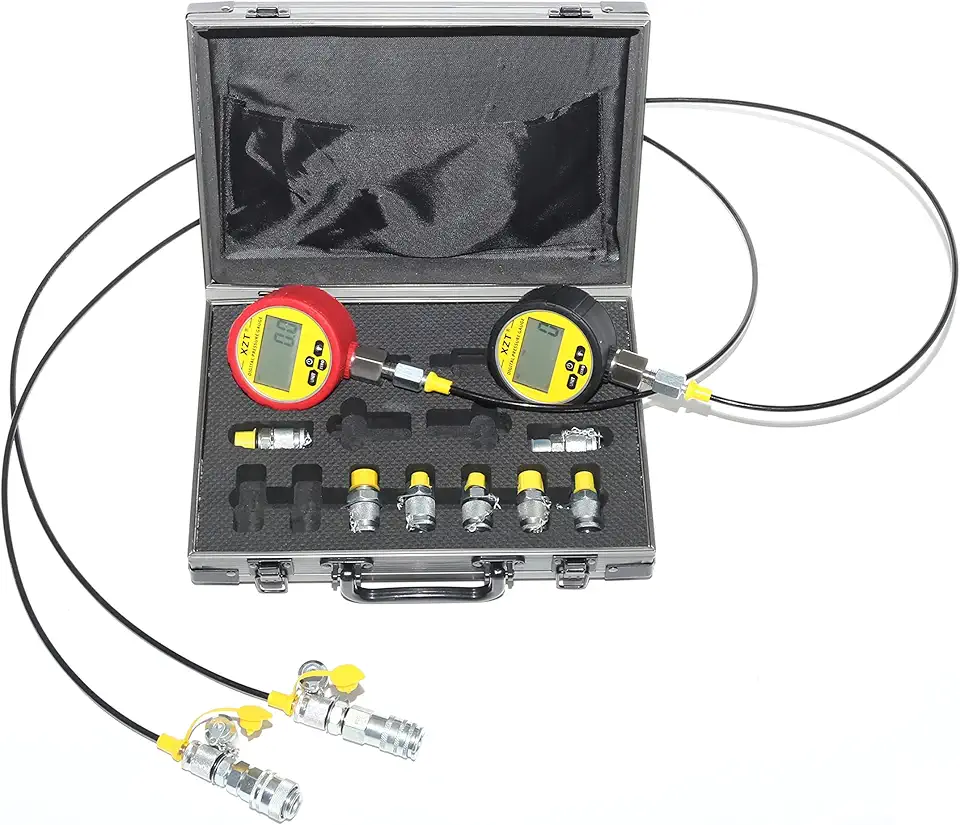 XZT 70M Digital Hydraulic Pressure Test Coupling Kit,Pressure Gauge,Test Hose,Test Point for Excavator Construction Machinery Repair