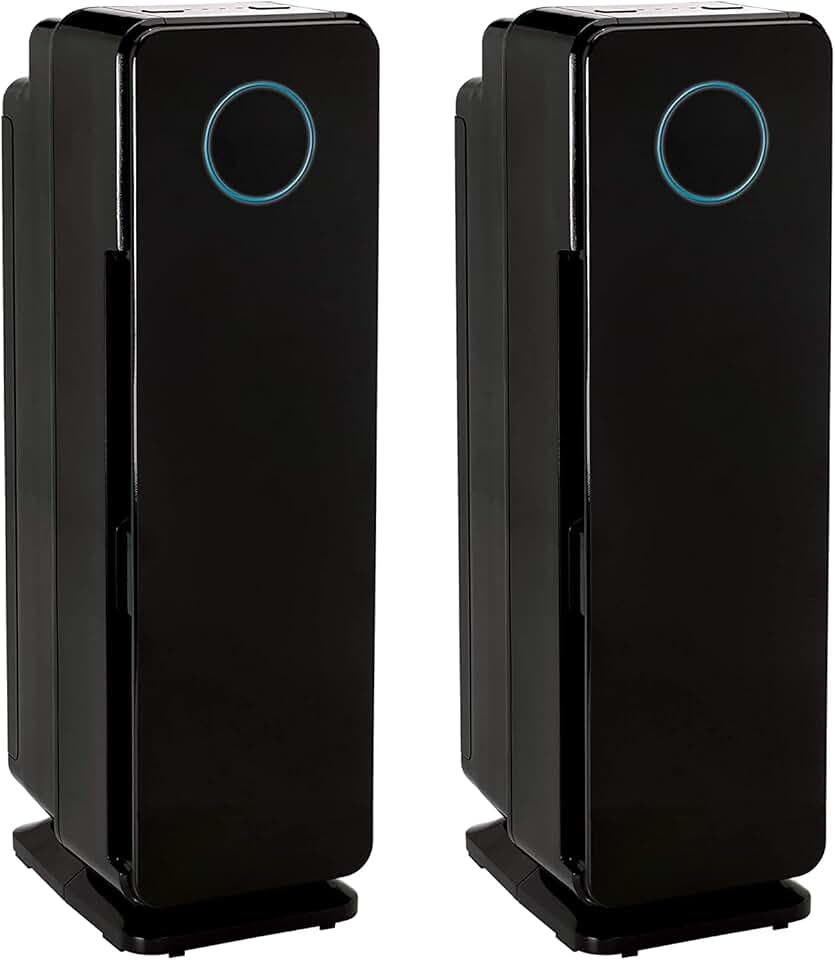 GermGuardian Air Purifier for Homes with Pets, H13 Pet HEPA Filter, Removes Pet Dander, Dust, Allergens, Smoke, Pollen, Odors, Mold, UV-C Light Helps Reduce Germs, 22 Inch, Black, 2-Pack, AC4300BPTCA