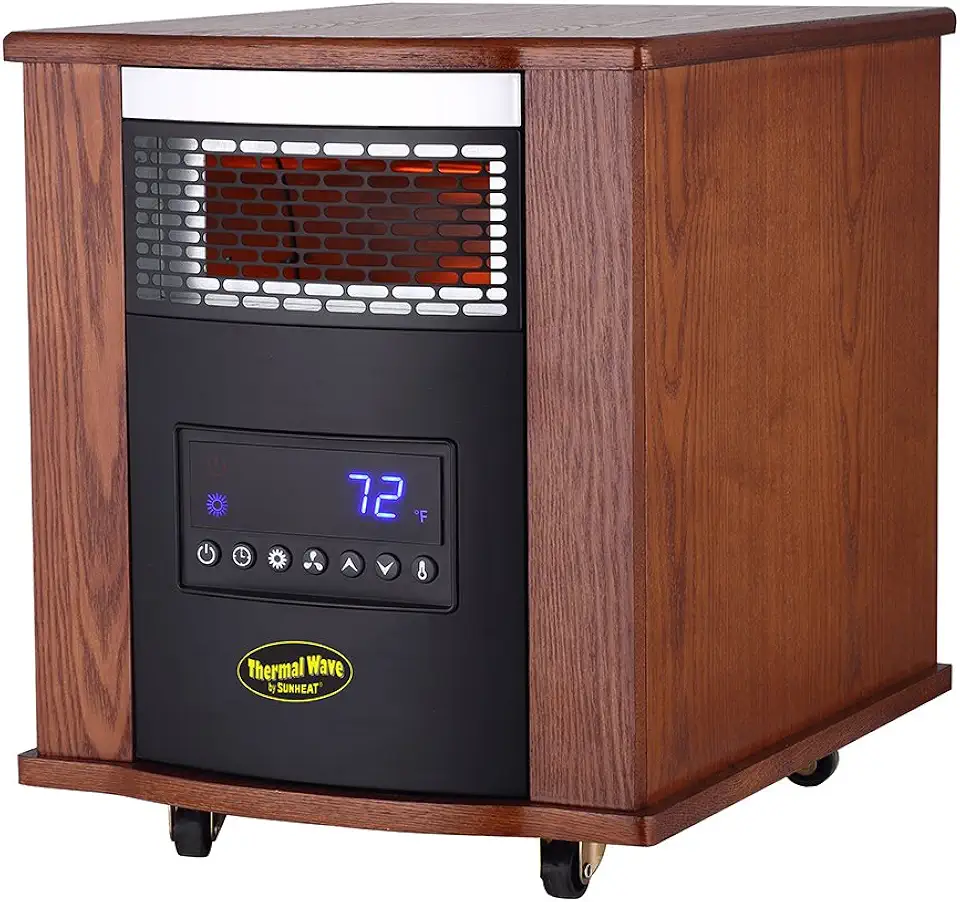 TW1500-UV with UV Germicidal Air Purification Infrared Heater with Remote Control, Modern Oak