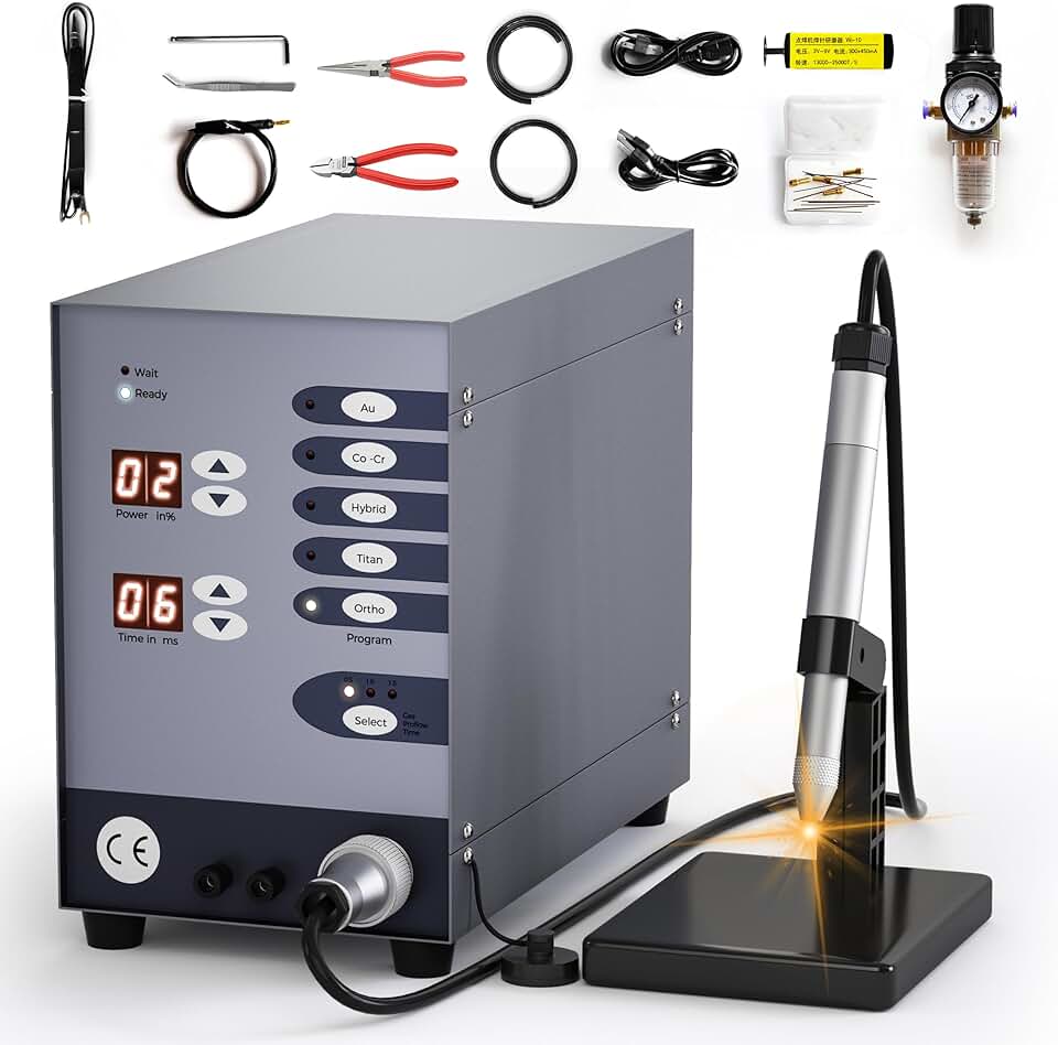 Permanent Jewelry Spot Welder Machine Kit, 110v Jewelry Welding Machine Kit, Pulse Argon Arc Automatic Spot Welder for Hardware Work Piece, Repair Gold, Welding for Solid Gold & Aluminum, DIY Jewelry