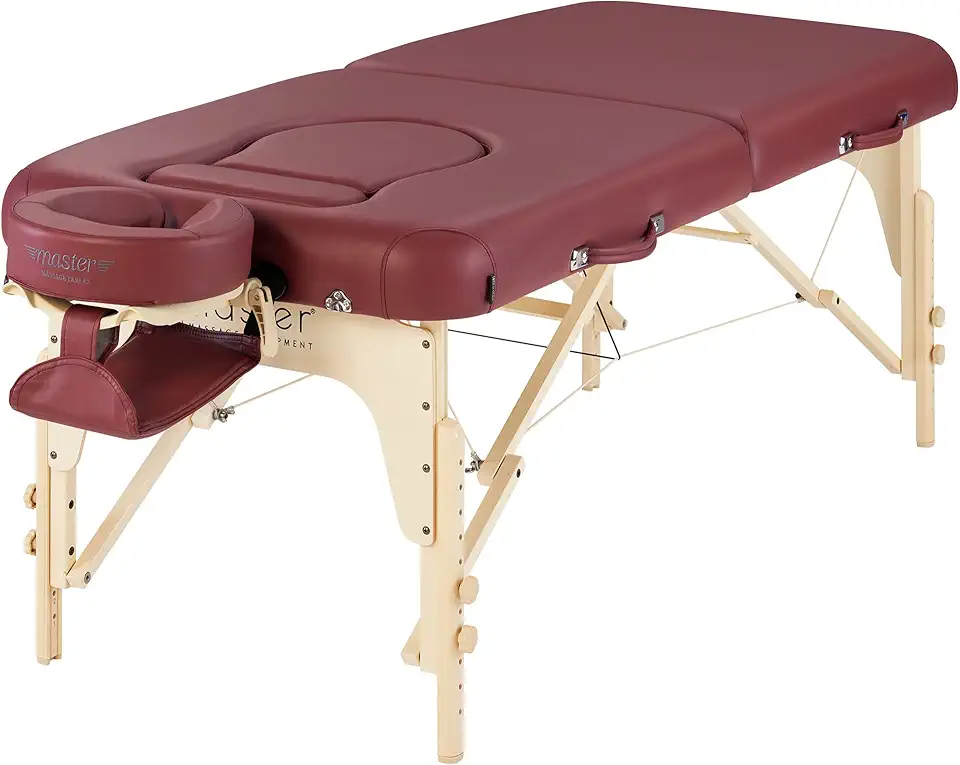 Master Massage 30'' Eva Portable Pregnancy Massage Table for Female Clients and Obese Individuals, Spa Salon Facial Bed for Pregnant Women- Multi Functional (Burgundy)