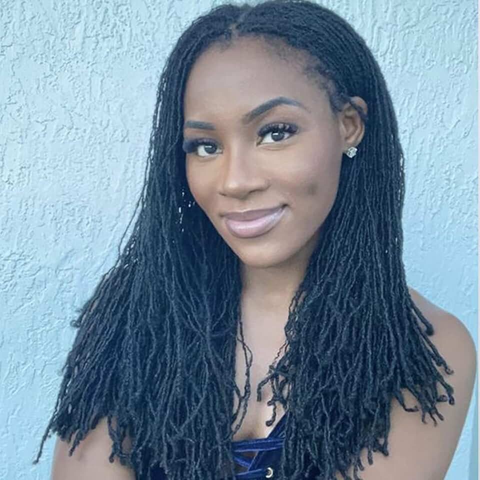 Loc Extension Human Hair 14 Inch 100 Strands 0.2cm Width 100% Full Handmade Permanent Loc Extension Human Hair For Women/Men Can Be Dyed Bleached Curled (Width 0.2cm Natual Black)