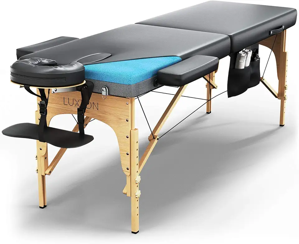Premium Memory Foam Massage Table - Easy Set Up - Foldable & Portable with Carrying Case