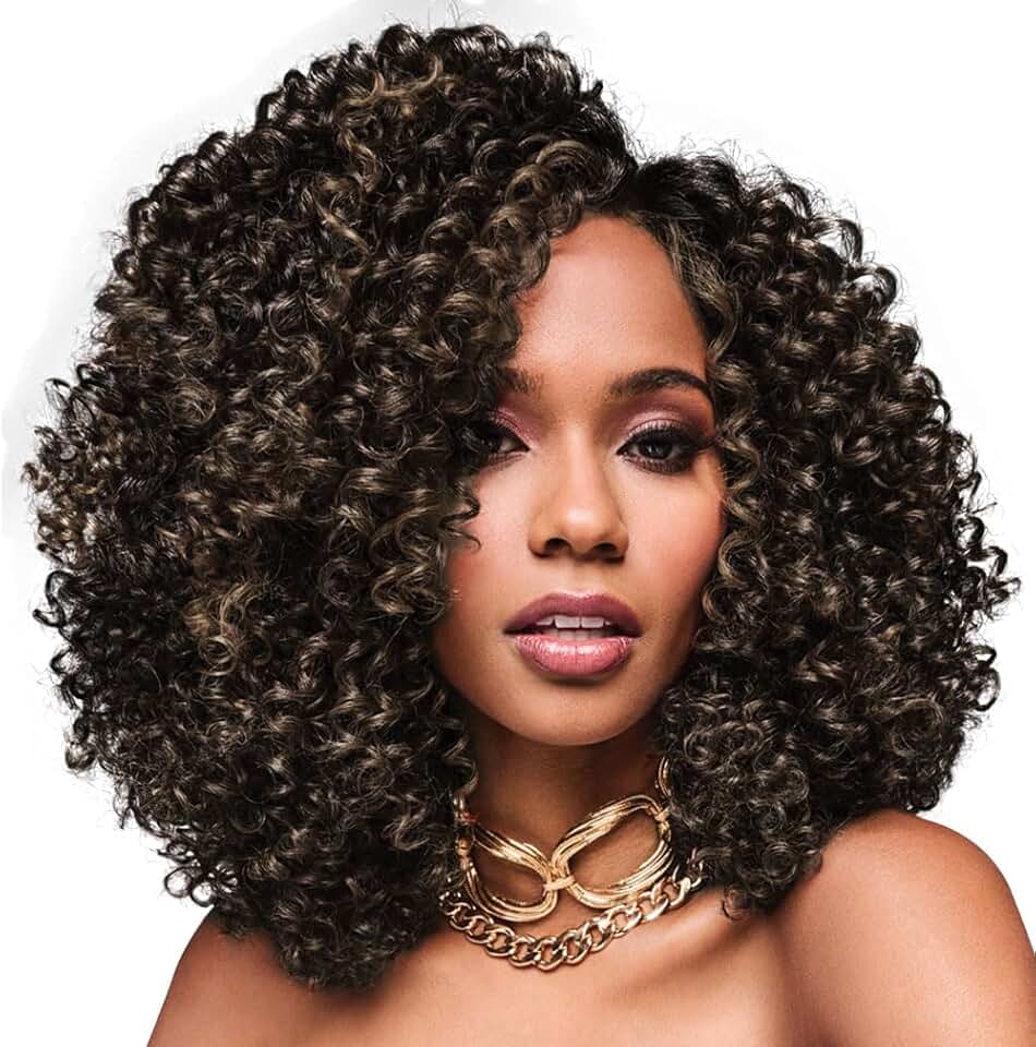 Kim Kimble Makayla Coiled Curls Mid-Length Bob Wig With Soft Layering Throughout, Average Cap, MC4 10SS Expresso Martini