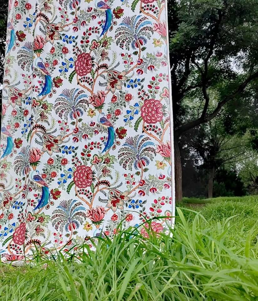 Linen Pinch Pleated Curtains 63 Inch Length for Living Room 1 Panel Semi Blackout Cottage Core Garden Neoclassicism Floral Neutral Country Farmhouse Boho Curtain Bedroom Colourful Curtains 72