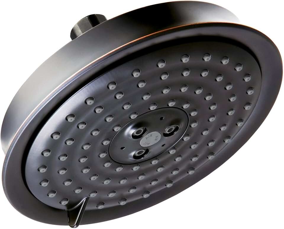 hansgrohe Raindance Classic 6-inch Showerhead Easy Install Classic 3-Spray RainAir, BalanceAir, Whirl Air Infusion with Airpower with QuickClean in Rubbed Bronze, 28471921