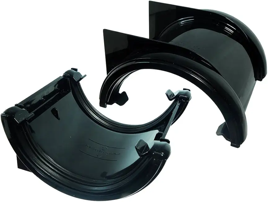 20 x Half Round Union Brackets DOWNPIPE Support Bracket Black 112mm