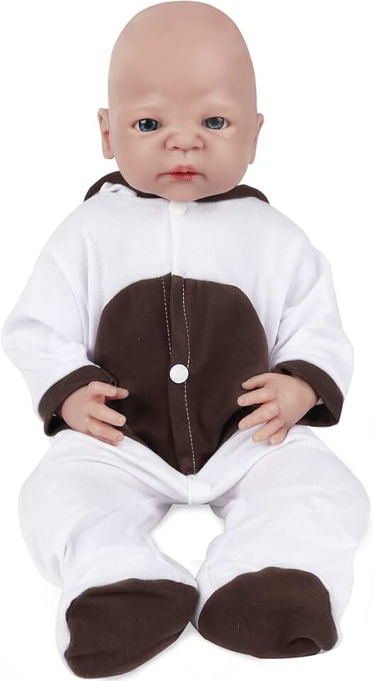 Vollence 22 inch Full Silicone Baby Dolls,Not Vinyl Dolls,Real Full Weighted Silicone Baby Doll,Newborn Baby Dolls,Lifelike Realistic Baby Dolls - Girl