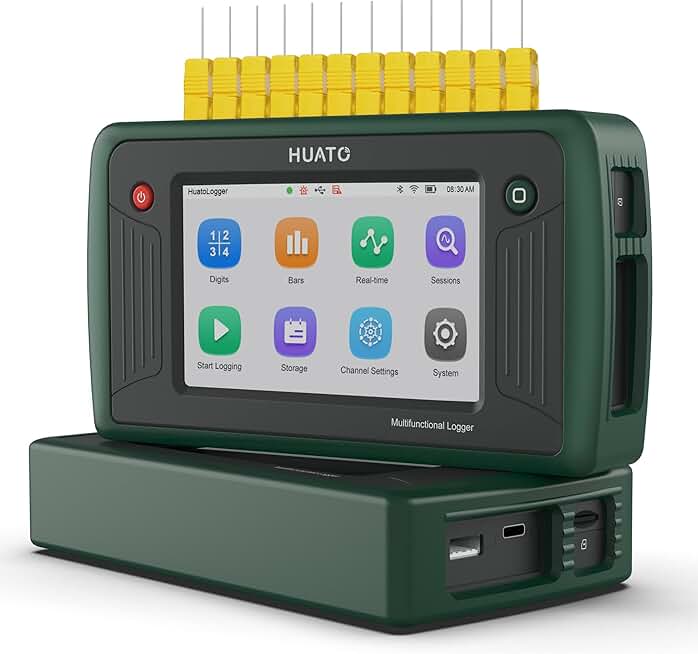 HUATO Next Gen S1500 Series 16 Channel Thermocouple Data Logger with Color Touch Screen